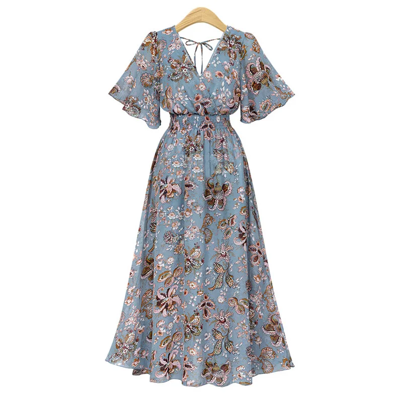 Summer korean Dress Print V Neck Bandage Sexy Casual Evening Party Dresses Beach Chiffon Long Maxi Dress vestidos Bohemian 3XL
Summer korean Dress Print V Neck Bandage Sexy Casual Evening Party Dresses Beach Chiffon Long Maxi Dress vestidos Bohemian 3XL