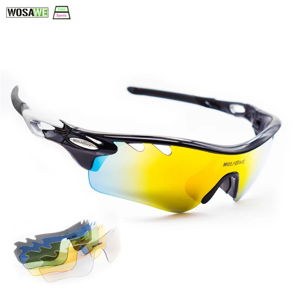 

WOLFBIKE Polarized Glasses MTB mountain bike 5 Len Goggles UV400 Sports Bicycle Sunglasses Running Fishing Driving Glass Myopia