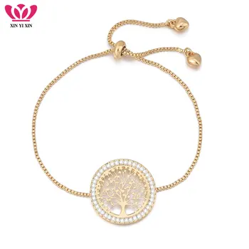 2020 New pulseira mujer moda Clear Crystal Gold Charm Bracelets Bangles For Women Tree of Life Adjustable Bracelet Jewelry Gift
2020 New pulseira mujer moda Clear Crystal Gold Charm Bracelets Bangles For Women Tree of Life Adjustable Bracelet Jewelry Gift