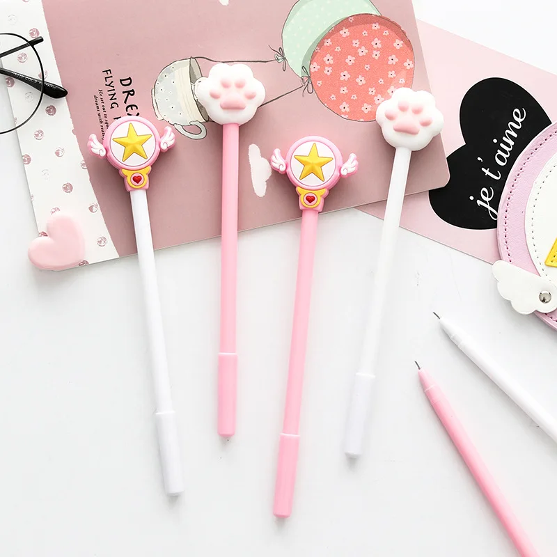 Kawaii Pink Magic Star Cat Paw Gel Pen 0.5 mm black ink Signature Pen Escolar Papelaria School writing Supplies Promotional Gift
Kawaii Pink Magic Star Cat Paw Gel Pen 0.5 mm black ink Signature Pen Escolar Papelaria School writing Supplies Promotional Gift