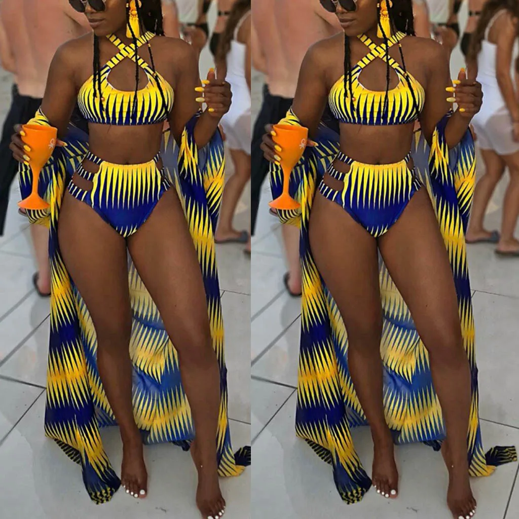 3PCS Fashion Women African Print Bikini Set High Waist Bikini Beach Swimwear Women Bathing Suit biquini + Cover Up Candigan Suit
3PCS Fashion Women African Print Bikini Set High Waist Bikini Beach Swimwear Women Bathing Suit biquini + Cover Up Candigan Suit