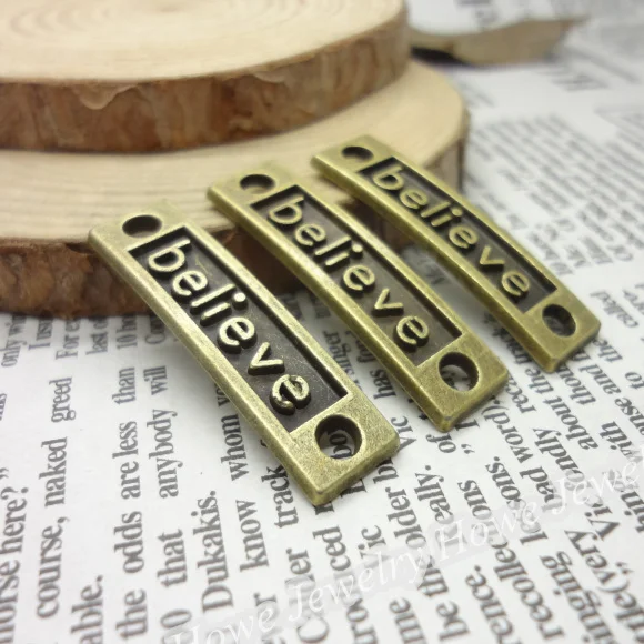 45 pcs Charms "believe" connector Pendant Antique bronze Zinc Alloy Fit Bracelet Necklace DIY Metal Jewelry Findings
45 pcs Charms "believe" connector Pendant Antique bronze Zinc Alloy Fit Bracelet Necklace DIY Metal Jewelry Findings