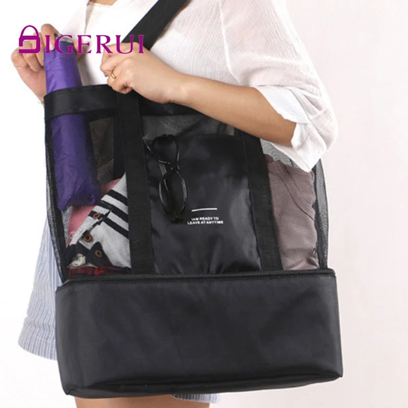 DIGERUI 2 in 1 Women Mesh Transparent Bag Double-layer Heat Preservation Large Picnic Beach Bags holiday beach park sports bags
DIGERUI 2 in 1 Women Mesh Transparent Bag Double-layer Heat Preservation Large Picnic Beach Bags holiday beach park sports bags