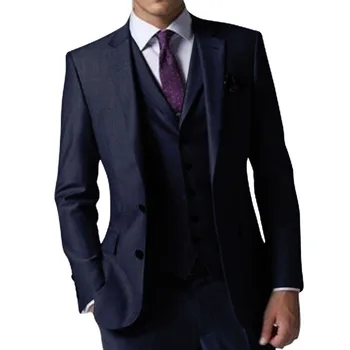 2019 Navy Blue/Dark Grey Men Suit Slim Fit Tuxedo Custom Made Wedding Groom Formal Best Man Blazer Suits (Blazer+Pants+Vest)
2019 Navy Blue/Dark Grey Men Suit Slim Fit Tuxedo Custom Made Wedding Groom Formal Best Man Blazer Suits (Blazer+Pants+Vest)