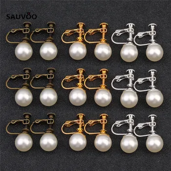 Sauvoo 6pcs Hot Copper Metal Imitation Pearl Beads 10mm Screw Earring Clip No Piercing for Female Women Jewelry Making Findings
Sauvoo 6pcs Hot Copper Metal Imitation Pearl Beads 10mm Screw Earring Clip No Piercing for Female Women Jewelry Making Findings