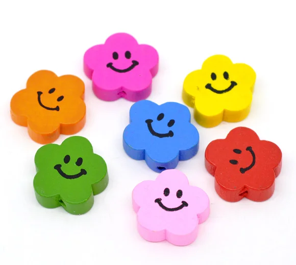 At Random Multicolor Cute Smiling Flower Wood Beads 20x20mm, sold per packet of 9 new
At Random Multicolor Cute Smiling Flower Wood Beads 20x20mm, sold per packet of 9 new