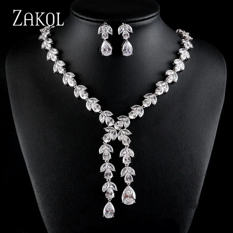 ZAKOL Exclusive White Color Jewelry Luxury Cubic Zirconia Necklace Earring Bracelet Party Wedding Jewelry Set For Women FSSP463
ZAKOL Exclusive White Color Jewelry Luxury Cubic Zirconia Necklace Earring Bracelet Party Wedding Jewelry Set For Women FSSP463