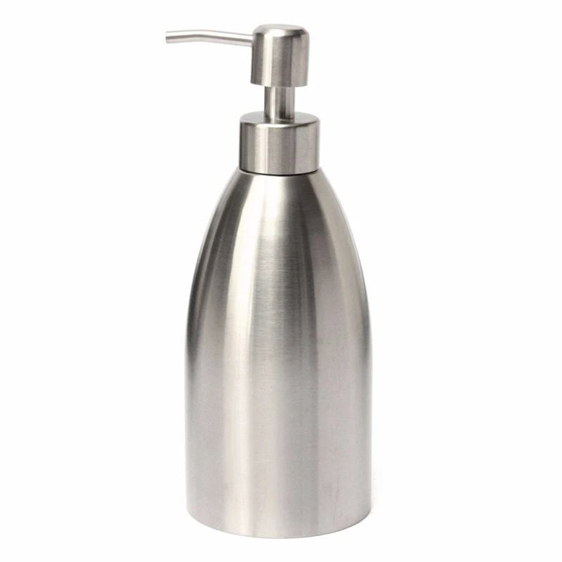 Image High Quality Stainless Steel 500ml Bathroom Liquid Soap Dispenser Hand Pump Sanitizer Hotel Lotion Shampoo Dispensers Bottle