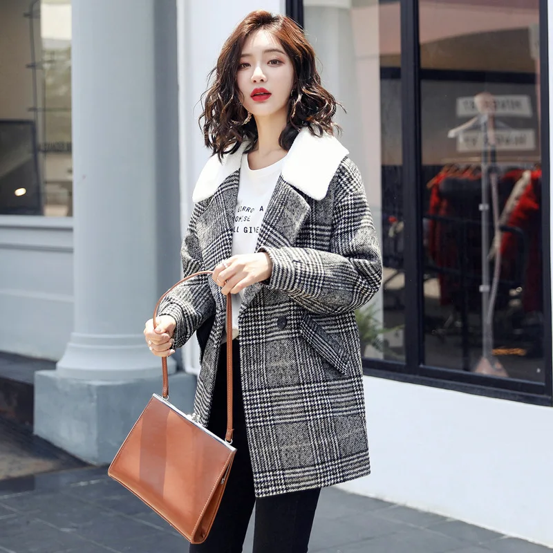 Casual Long Winter Fashion Wool Coats Plaid Wool Blend Coat and Jacket Pockets Double Breasted Coat Femenino
Casual Long Winter Fashion Wool Coats Plaid Wool Blend Coat and Jacket Pockets Double Breasted Coat Femenino