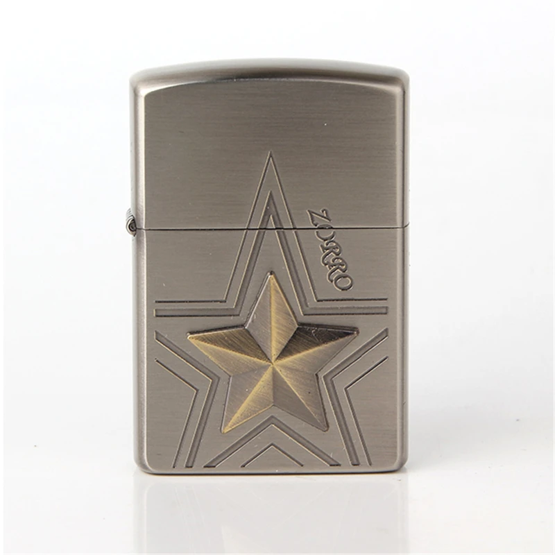 Free shipping Cigarette accessories Oil lighters Silver five-star logo Pure copper carved kerosene lighter
Free shipping Cigarette accessories Oil lighters Silver five-star logo Pure copper carved kerosene lighter