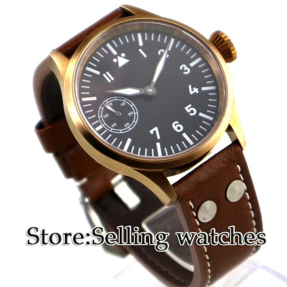 43mm Corgeut Bronze Case Black Dial Sapphire Glass 6497 Hand Winding Men's Watch
43mm Corgeut Bronze Case Black Dial Sapphire Glass 6497 Hand Winding Men's Watch