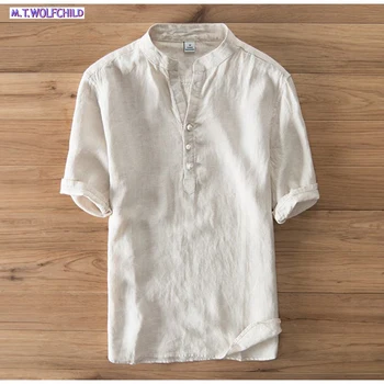 2018 Summer Linen Shirts Men Short Sleeve Chinese Shirts Men Linen Shirt Pullover Collar Shirts Social Clothes
2018 Summer Linen Shirts Men Short Sleeve Chinese Shirts Men Linen Shirt Pullover Collar Shirts Social Clothes