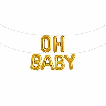 Gold silver OH BABY letters balloons banner for Baby Shower boy girl Pregnancy Birthday party Gender Reveal decoration favor
Gold silver OH BABY letters balloons banner for Baby Shower boy girl Pregnancy Birthday party Gender Reveal decoration favor