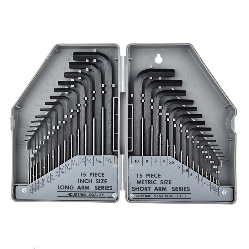 30pcs/Set Hexagon Torque Wrench Tool Set Metric Universal Key Spanner Flat Keys Allen Wrench Hex Key Kit in Box at random
30pcs/Set Hexagon Torque Wrench Tool Set Metric Universal Key Spanner Flat Keys Allen Wrench Hex Key Kit in Box at random