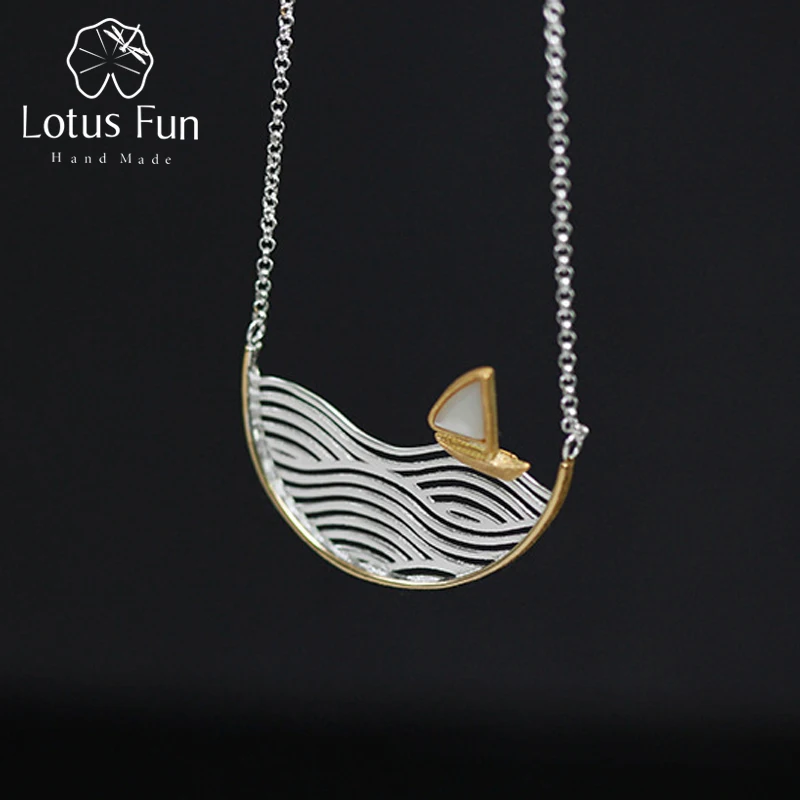 Lotus Fun Real 925 Sterling Silver Handmade Designer Fine Jewelry Creative Moving Sailboat Necklace for Women Acessorio Collier
Lotus Fun Real 925 Sterling Silver Handmade Designer Fine Jewelry Creative Moving Sailboat Necklace for Women Acessorio Collier