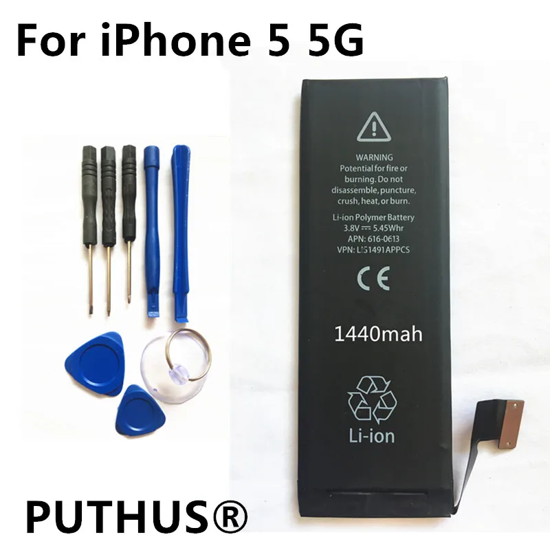 Original 1440mAh for iphone 5 battery 3.8V Li-ion Internal Battery Replacement battery for iPhone 5 5G With Repair Tools
Original 1440mAh for iphone 5 battery 3.8V Li-ion Internal Battery Replacement battery for iPhone 5 5G With Repair Tools