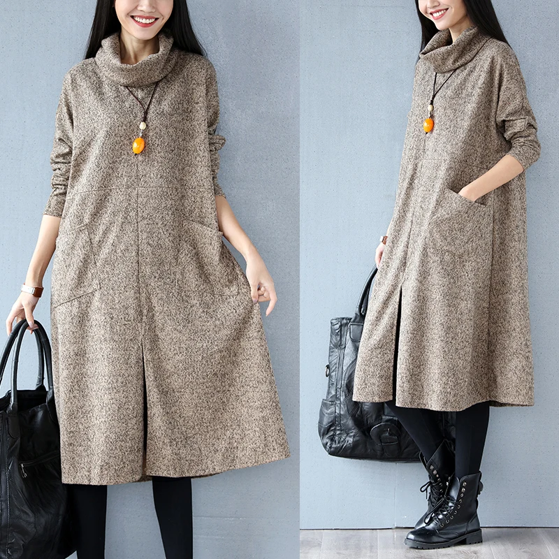 Autumn Winter Women Long Fashion Dress Turtleneck Cashmere Full Sleeve Female Vestidos Khaki Wine Red Gray Split Warm Lady Dress
Autumn Winter Women Long Fashion Dress Turtleneck Cashmere Full Sleeve Female Vestidos Khaki Wine Red Gray Split Warm Lady Dress