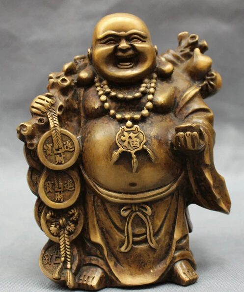 JP S0114 Folk Chinese Bronze Buddhism YuanBao Coin Fu Happy Laugh Maitreya Buddha Statue
JP S0114 Folk Chinese Bronze Buddhism YuanBao Coin Fu Happy Laugh Maitreya Buddha Statue