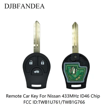 DJBFANDEA Remote Car Keyless Entry Fob For Nissan Tiida March Qashqai X-Trail Note Sunny Sylphy With 433MHz ID46(PCF7936) Chip