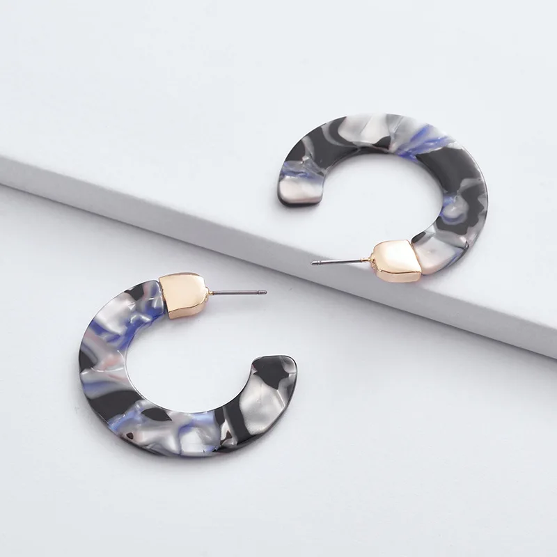 IGU Autumn Winter Acetate Hoop Earrings Women Gold Alloy Multicolor Acetic Acid Earrings Factory Wholesale E901
IGU Autumn Winter Acetate Hoop Earrings Women Gold Alloy Multicolor Acetic Acid Earrings Factory Wholesale E901