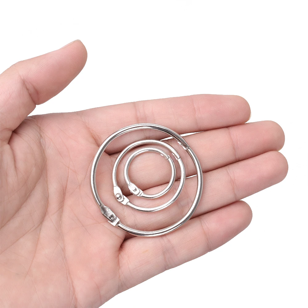 10pcs/lot Metal Loose Leaf Book Binder Hinged Hoop Rings Multifunctional Keychain Circle DIY Album Scrapbook Craft
10pcs/lot Metal Loose Leaf Book Binder Hinged Hoop Rings Multifunctional Keychain Circle DIY Album Scrapbook Craft