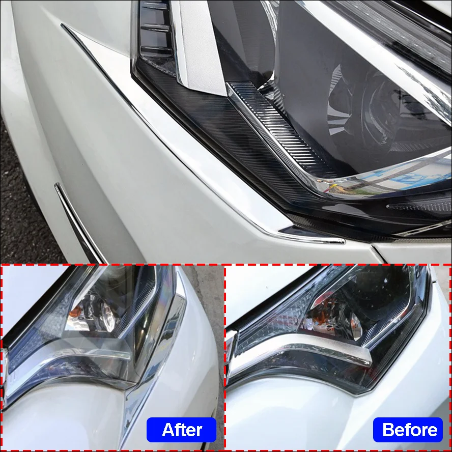 6chrome For Toyota RAV4 XA30 2005 2006 2007-2009 2010 2012 front headlights head lights lamp cover trims stickers Accessories