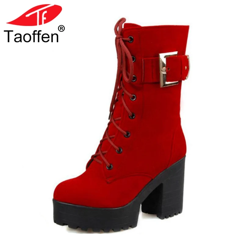TAOFFEN Women Half Short Boots Winter Buckle Shoes Lace Up Shoes Woman High Heel Shoes Snow Boots Ladies Shoes Size 34-43
TAOFFEN Women Half Short Boots Winter Buckle Shoes Lace Up Shoes Woman High Heel Shoes Snow Boots Ladies Shoes Size 34-43