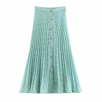 2019 Summer New Fashion Elegant Bohemia Chiffon Pleated A Line Green Dot Print Skirt Women Button Up Chiffon Beach Skirt
2019 Summer New Fashion Elegant Bohemia Chiffon Pleated A Line Green Dot Print Skirt Women Button Up Chiffon Beach Skirt