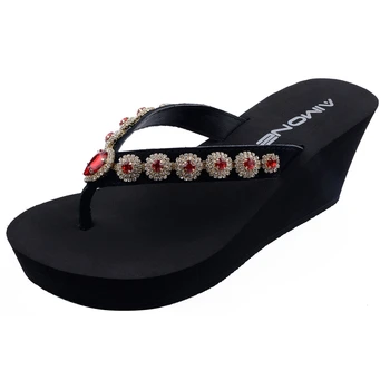 AIMONE Summer Sandals Women Flip Flops Beach Wedges Sandals High Heel Flip Flops Red Crystal Black Shoes Platform Slippers
AIMONE Summer Sandals Women Flip Flops Beach Wedges Sandals High Heel Flip Flops Red Crystal Black Shoes Platform Slippers