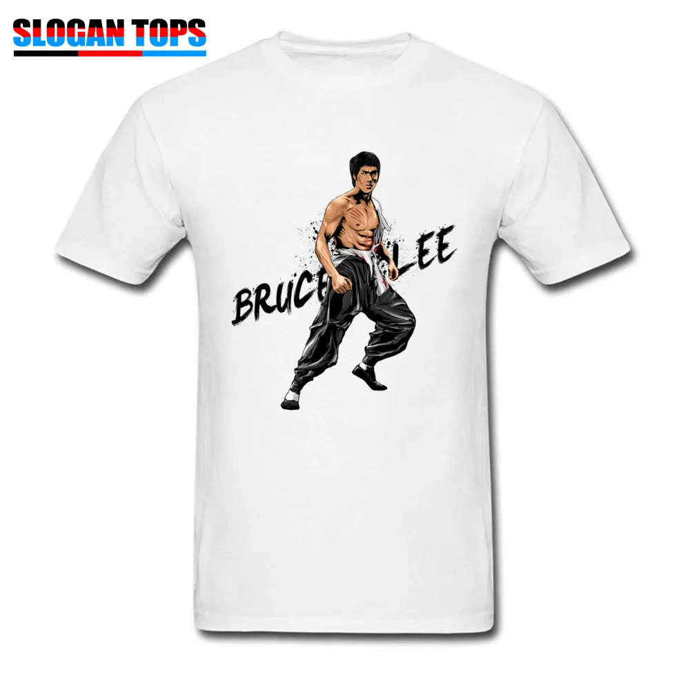 Каратэ футболка Брюс Ли белая мужские топы одежда Китайский кунг-фу Мастер