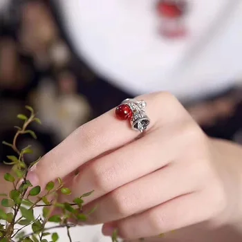 

Guaranteed Ring Silver 925 Rings Women Antique Women's Garnet Cat Rings With Natural Stone Beautiful Fine Jewelry Anelli Donna