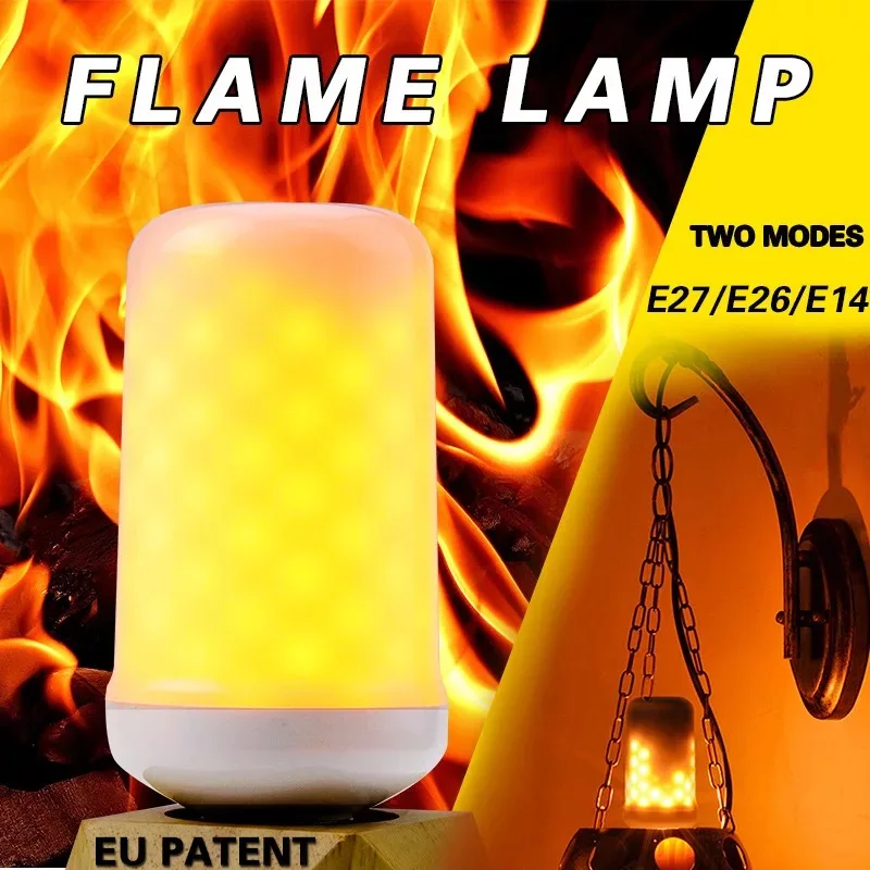 

Heat dissipation 2W 3W 5W E27 E26 E14 Flame Bulb 85-265V LED Flame Effect Fire Light Bulbs Flickering Emulation Decor LED Lamp