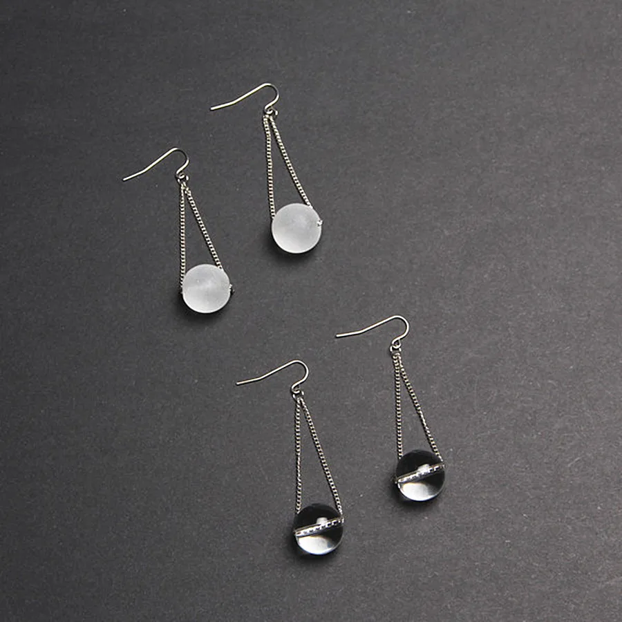 original European and American wind extremely simple sugar ball grinding transparent glass bead ball earrings Ms
original European and American wind extremely simple sugar ball grinding transparent glass bead ball earrings Ms
