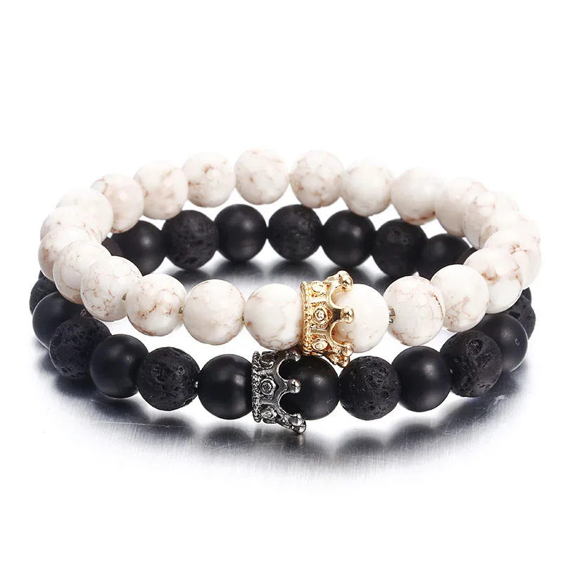 Fashion Volcanic Stone Bracelet Black Lava Natural Stone Volcanic Rock Bead String Bracelet Gold Crown Bracelet 2019 New
Fashion Volcanic Stone Bracelet Black Lava Natural Stone Volcanic Rock Bead String Bracelet Gold Crown Bracelet 2019 New