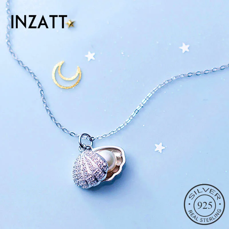 INZATT Real 925 Sterling Silver Zircon Shell Pearl Pendant Choker Necklace For Fashion Women Fine Jewelry Cute Accessories 2019
INZATT Real 925 Sterling Silver Zircon Shell Pearl Pendant Choker Necklace For Fashion Women Fine Jewelry Cute Accessories 2019