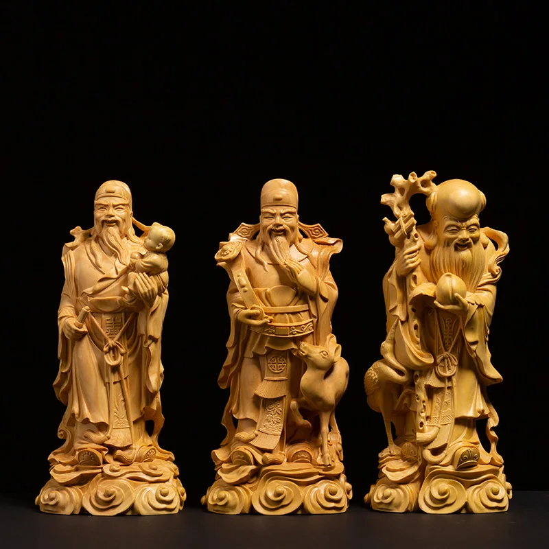 Three Fortuna Buddha statue Fu Lu shou three star gods Chinese home decoration crafts solid wood lucky gifts
Three Fortuna Buddha statue Fu Lu shou three star gods Chinese home decoration crafts solid wood lucky gifts