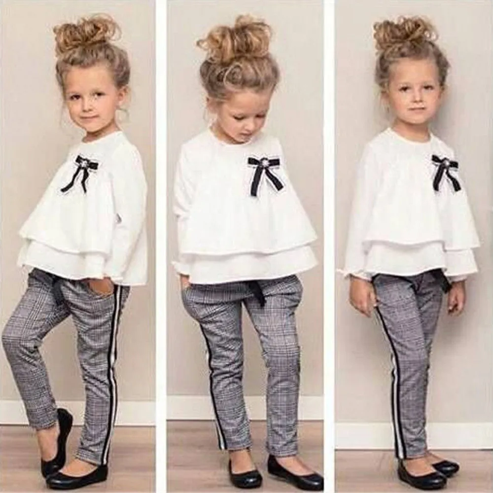 Toddler Baby Kids Girls Outfits Ruffle T Shirt Tops+Checked Pants Clothes Set Long Sleeves Winter Autumn Clothes Outfits 40
Toddler Baby Kids Girls Outfits Ruffle T Shirt Tops+Checked Pants Clothes Set Long Sleeves Winter Autumn Clothes Outfits 40
