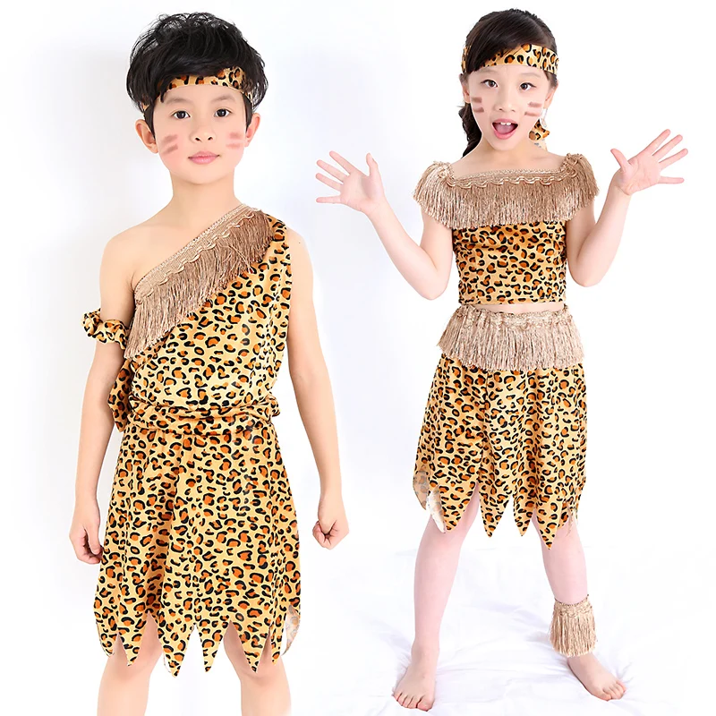 children savage caveman costumes boy leopard flintstone African tribal Hunter Indian clothing for girl
children savage caveman costumes boy leopard flintstone African tribal Hunter Indian clothing for girl