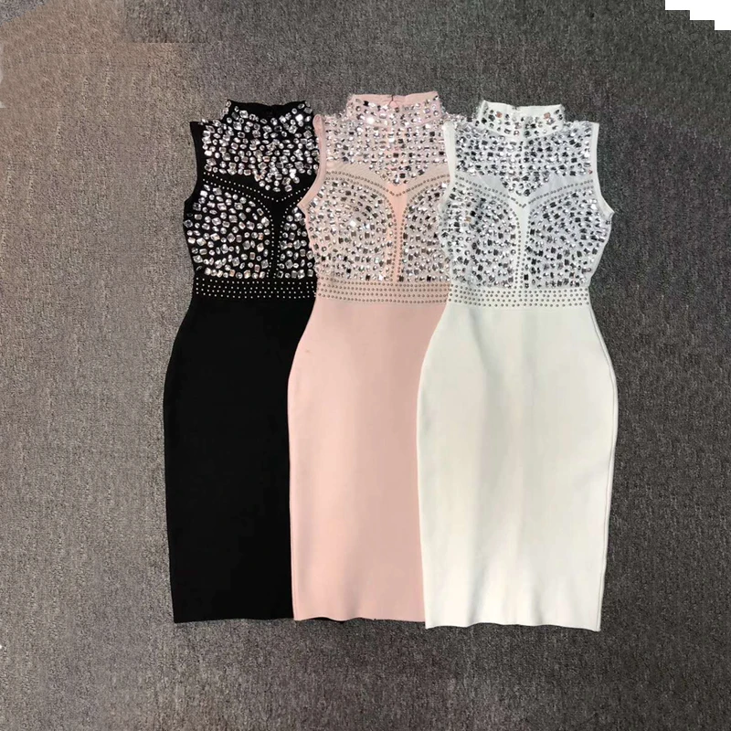 Summer Dress 2019 New White Pink Black Dress Beading Sleeveless Occasion Cocktail Party Bandage Dress Women Vestidos Elegantes
Summer Dress 2019 New White Pink Black Dress Beading Sleeveless Occasion Cocktail Party Bandage Dress Women Vestidos Elegantes
