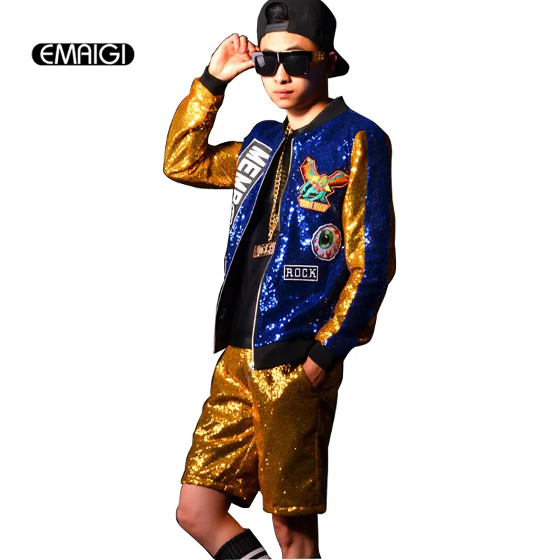 Custom Made Stage Show Costumes Men Street Fashion Hip-hop Jacket Male Sequins Splicing Baseball Sequined Jacket
Custom Made Stage Show Costumes Men Street Fashion Hip-hop Jacket Male Sequins Splicing Baseball Sequined Jacket