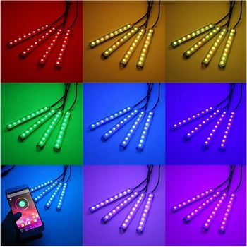 4pieces Bestselling 1 Set 9 Smart Intelligente car LED lights In-car APP colorful 5050 9SMD sole 180 degree adjustment atmosphe 
4pieces Bestselling 1 Set 9 Smart Intelligente car LED lights In-car APP colorful 5050 9SMD sole 180 degree adjustment atmosphe
