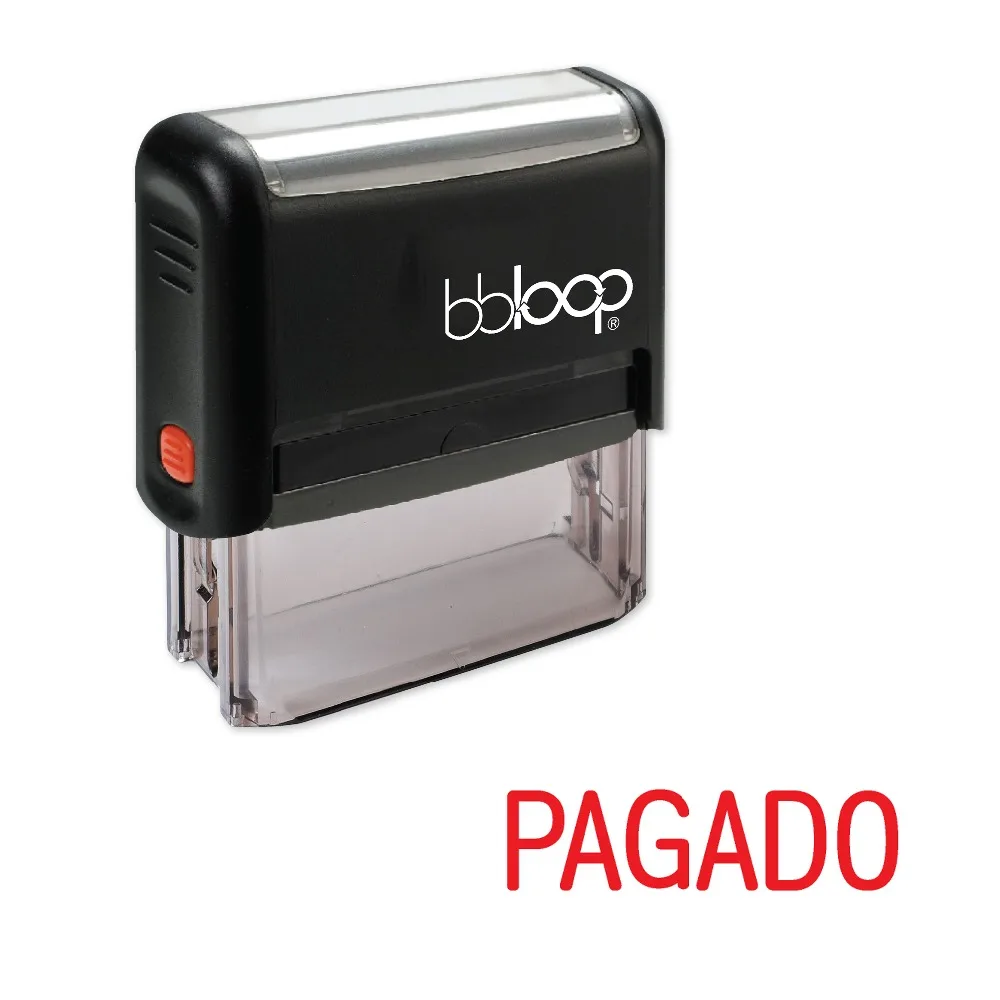 BBloop Spanish Language "PAGADO" Self-Inking Stamp, Rectangular, Laser Engraved, RED
BBloop Spanish Language "PAGADO" Self-Inking Stamp, Rectangular, Laser Engraved, RED