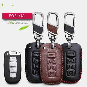 Car Styling Key Fob chain Key Case Cover For Kia Ceed Cerato Optima Rio 3 K2 Soul Sportage 4 Buttons Genuine Leather Key Ring
Car Styling Key Fob chain Key Case Cover For Kia Ceed Cerato Optima Rio 3 K2 Soul Sportage 4 Buttons Genuine Leather Key Ring