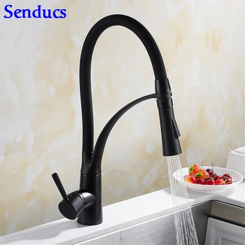 Senducs Black Kitchen Faucet of Fashion Pull Down Kitchen Sink Faucet Quality Brass Hot Cold Kitchen Sink Water Faucet
Senducs Black Kitchen Faucet of Fashion Pull Down Kitchen Sink Faucet Quality Brass Hot Cold Kitchen Sink Water Faucet