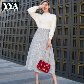 New Sweet Ladies White Sweater And Gray Skirt Suits Women Sets 2 Pieces Beading Autumn Winter Slim Female Fashion Clothes
New Sweet Ladies White Sweater And Gray Skirt Suits Women Sets 2 Pieces Beading Autumn Winter Slim Female Fashion Clothes