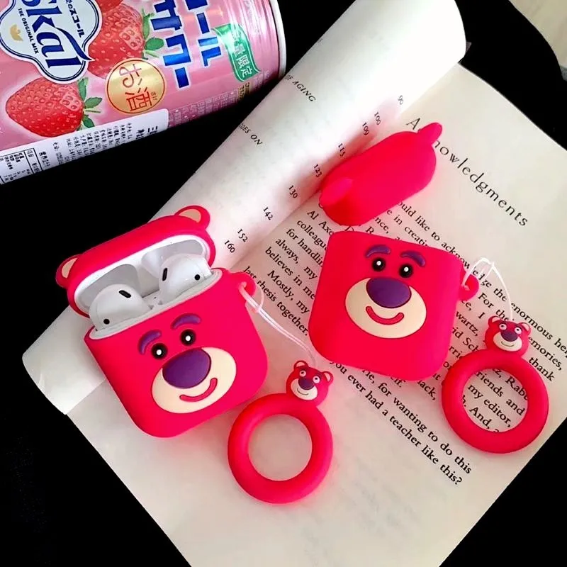 Cartoon Bear Earphone Case For apple airpods 2 With Finger Ring Strap Soft Silicone Strawberry Bear Headphone Protective Cover
Cartoon Bear Earphone Case For apple airpods 2 With Finger Ring Strap Soft Silicone Strawberry Bear Headphone Protective Cover