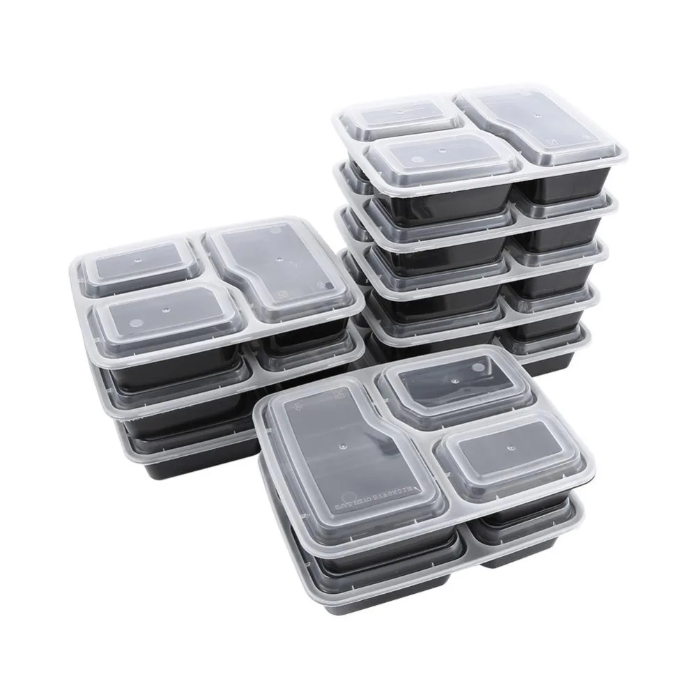 10pcs Meal Prep Containers Plastic Food Storage Microwavable 3 Compartment Lunch Box Kitchen Supplies 1000ml
10pcs Meal Prep Containers Plastic Food Storage Microwavable 3 Compartment Lunch Box Kitchen Supplies 1000ml