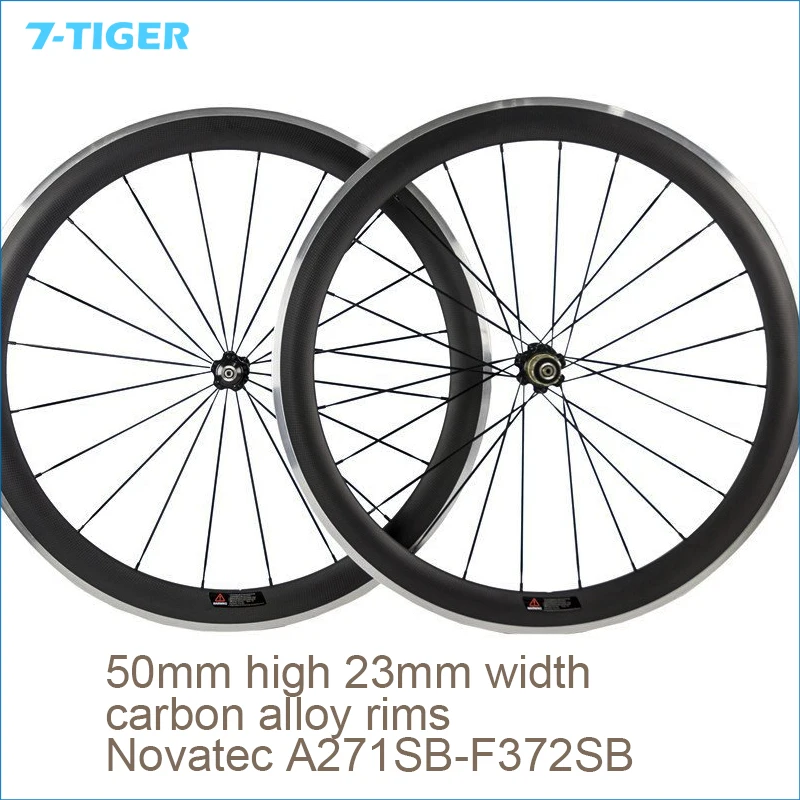 700c Aluminum Bicycle Wheelsets Carbon Clincher Wheel Alloy Bike Wheel 50mm high 23mm width with Novatec Hub
700c Aluminum Bicycle Wheelsets Carbon Clincher Wheel Alloy Bike Wheel 50mm high 23mm width with Novatec Hub