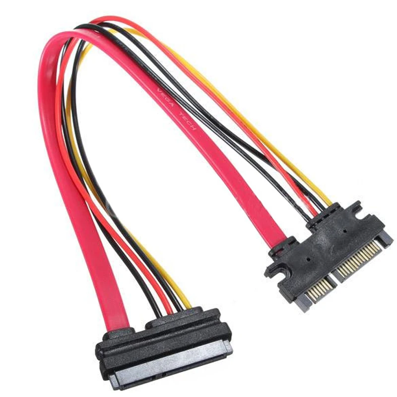 Zeadow 22 Pin (7 + 15) Serial ATA Male To Female Data Power Combo Удлинительный кабель SATA M/F 30 см | Компьютеры и