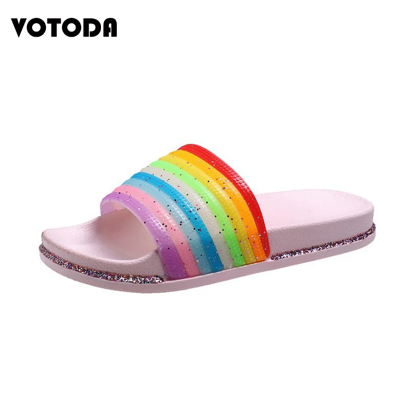 Summer Woman Slippers Flip Flop Fashion Rainbow Flat Sandals Luxury Bling Slides Casual Non Slip Beach Slippers On Women Shoes
Summer Woman Slippers Flip Flop Fashion Rainbow Flat Sandals Luxury Bling Slides Casual Non Slip Beach Slippers On Women Shoes